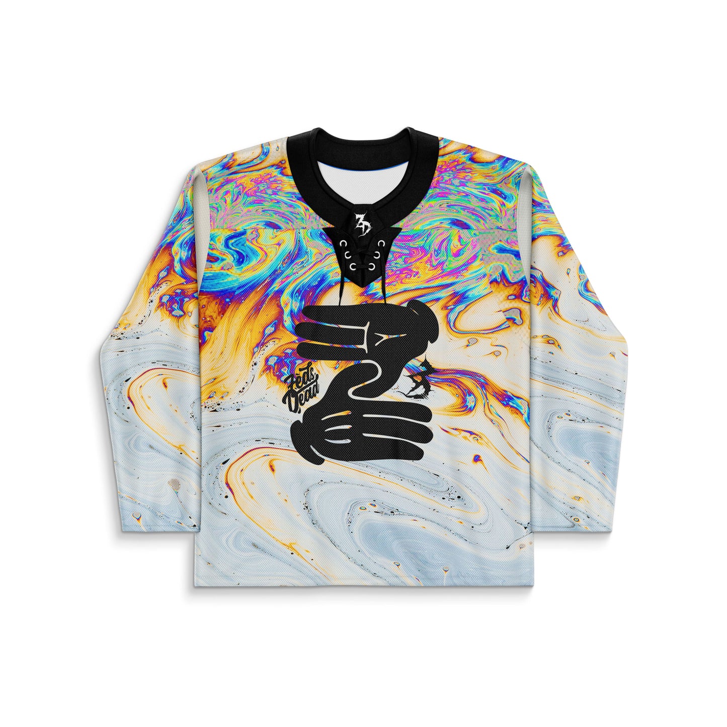 Zeds Dead Iridescent Oil Slick Rave Hockey Jersey