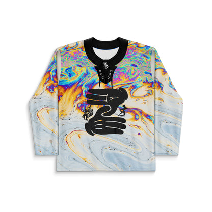 Zeds Dead Iridescent Oil Slick Rave Hockey Jersey