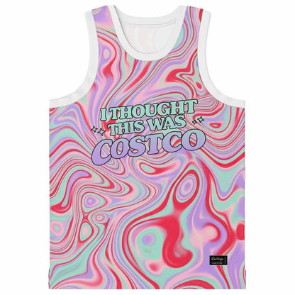 Pastel Pink Liquid Marbled Rave Basketball Jersey