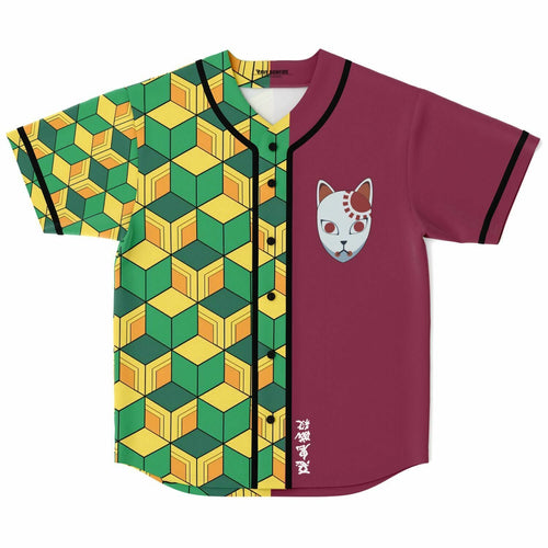 Green Yellow Split Rave Baseball Jersey