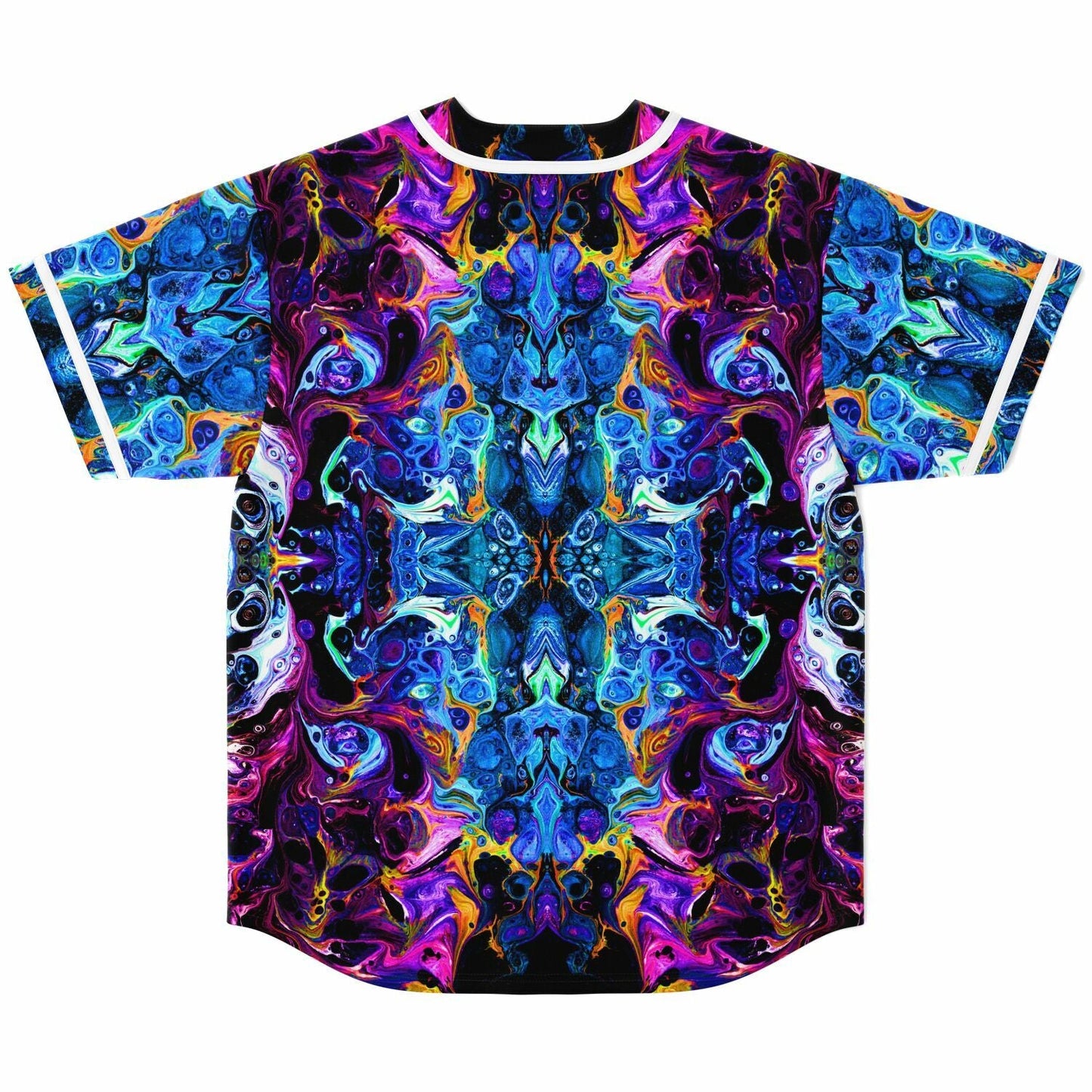 Vivid Purple Kaleidoscopic Mirrored Rave Baseball Jersey