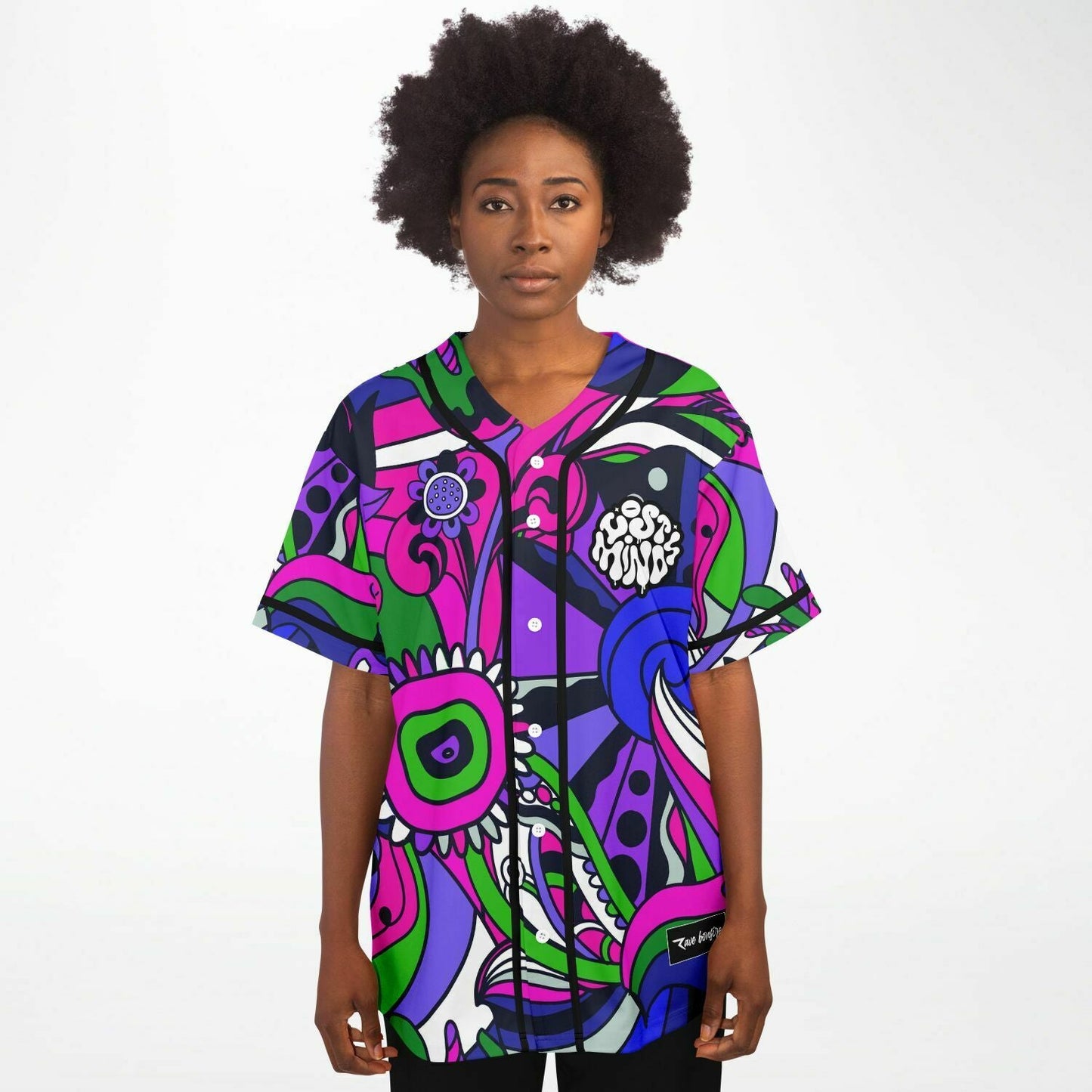 Lost Minds Hot Pink Psychedelic Swirling Rave Baseball Jersey