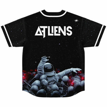 ATLiens Black Outer Space Rave Baseball Jersey