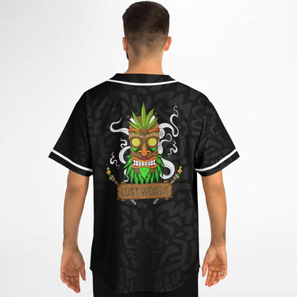 Lost Woods Black Charcoal Tonal Tribal Rave Baseball Jersey