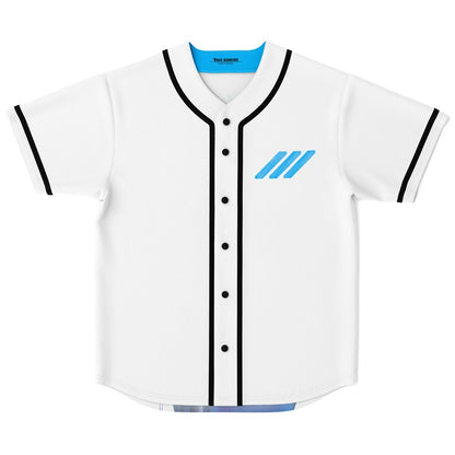 White Three Diagonal Rave Baseball Jersey
