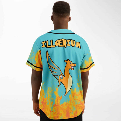 ILLENIUM Turquoise Orange Fire Rave Baseball Jersey