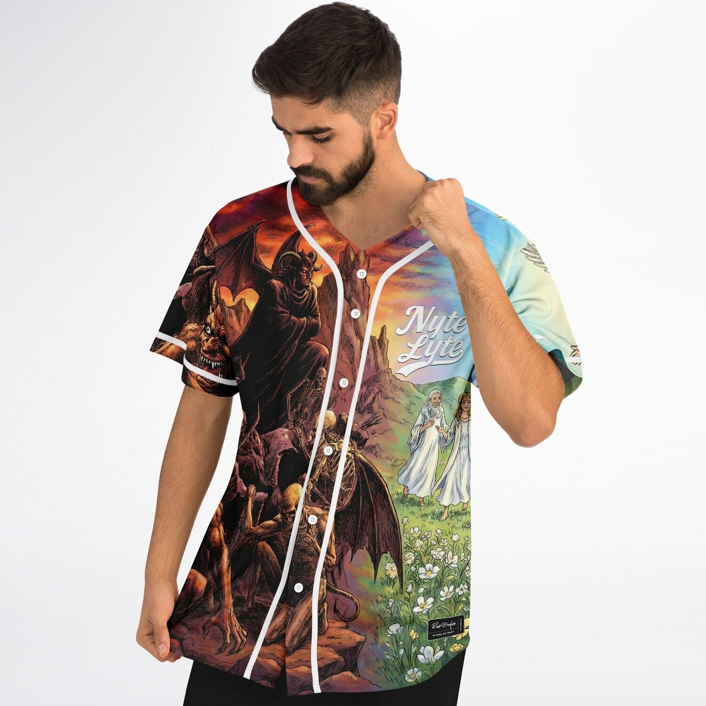 Bright Heaven Vs Hell Rave Baseball Jersey