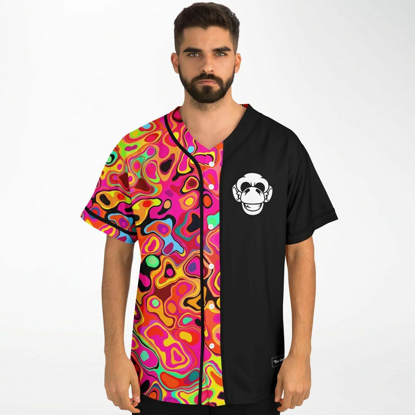 Dirt Monkey Hot Pink Liquid Marbled Rave Baseball Jersey