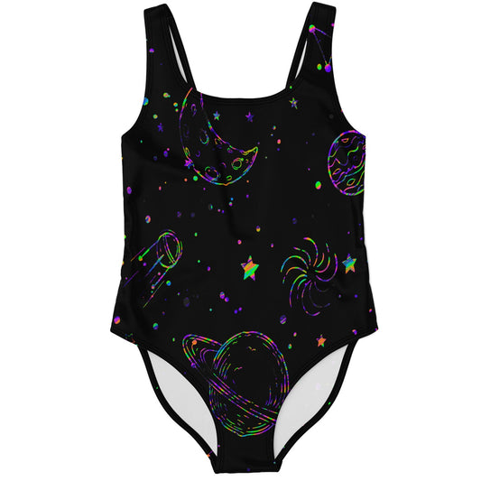 Black Outer Space Rave Swimsuit