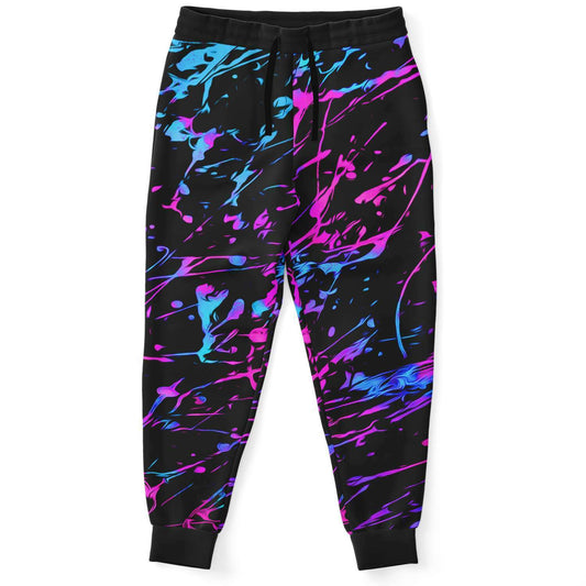 Black Paint Splatter Rave Joggers