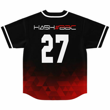 Black Red Low Poly Rave Baseball Jersey