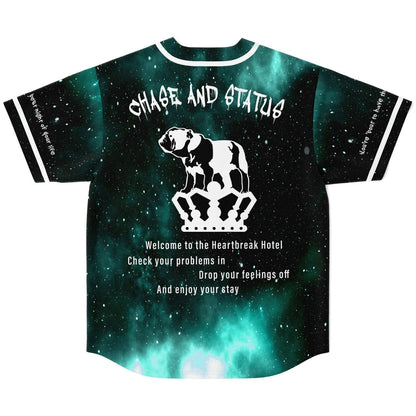 Chase and Status Dark Teal Starry Green Rave Baseball Jersey