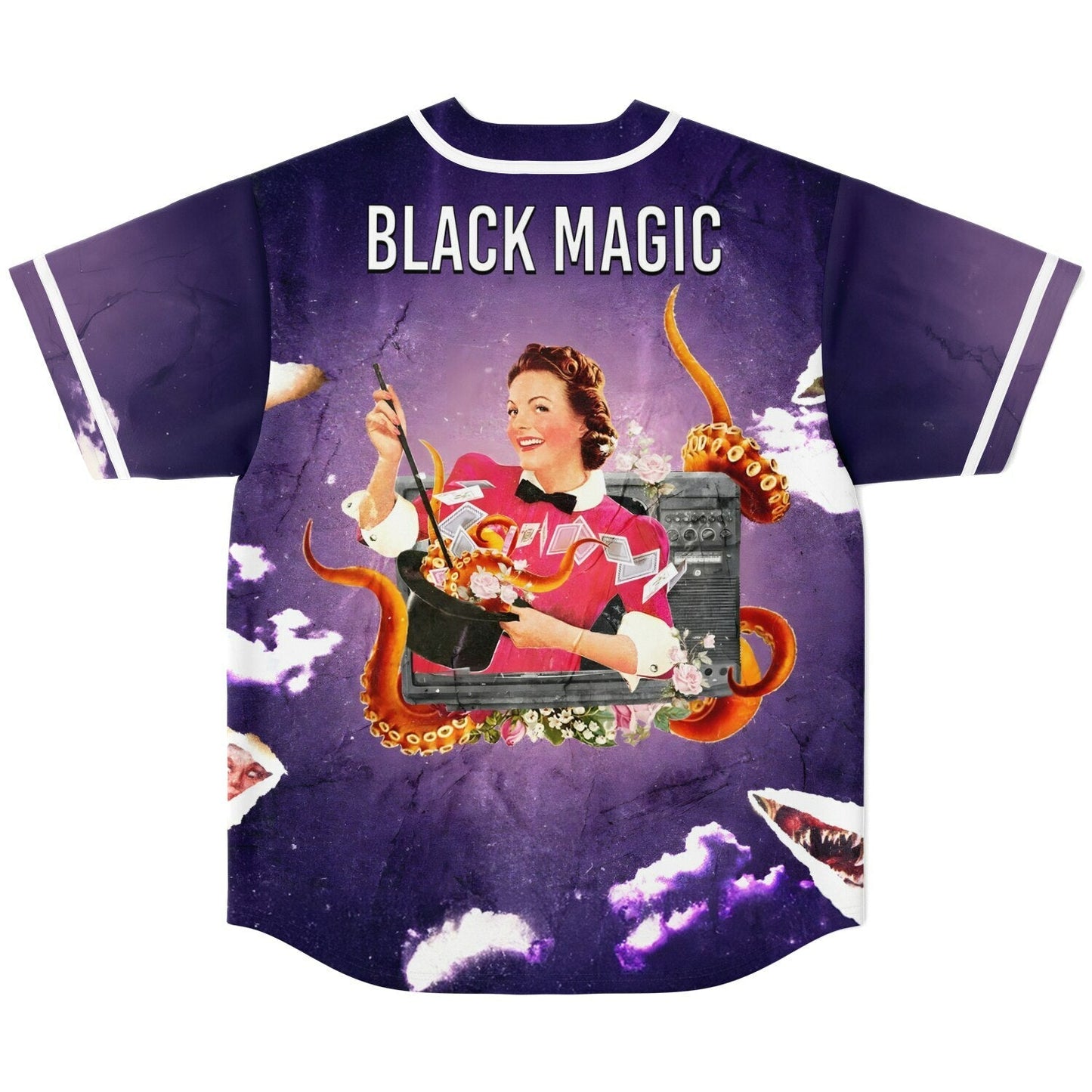 Purple Deep Retro 1950S Rave Baseball Jersey