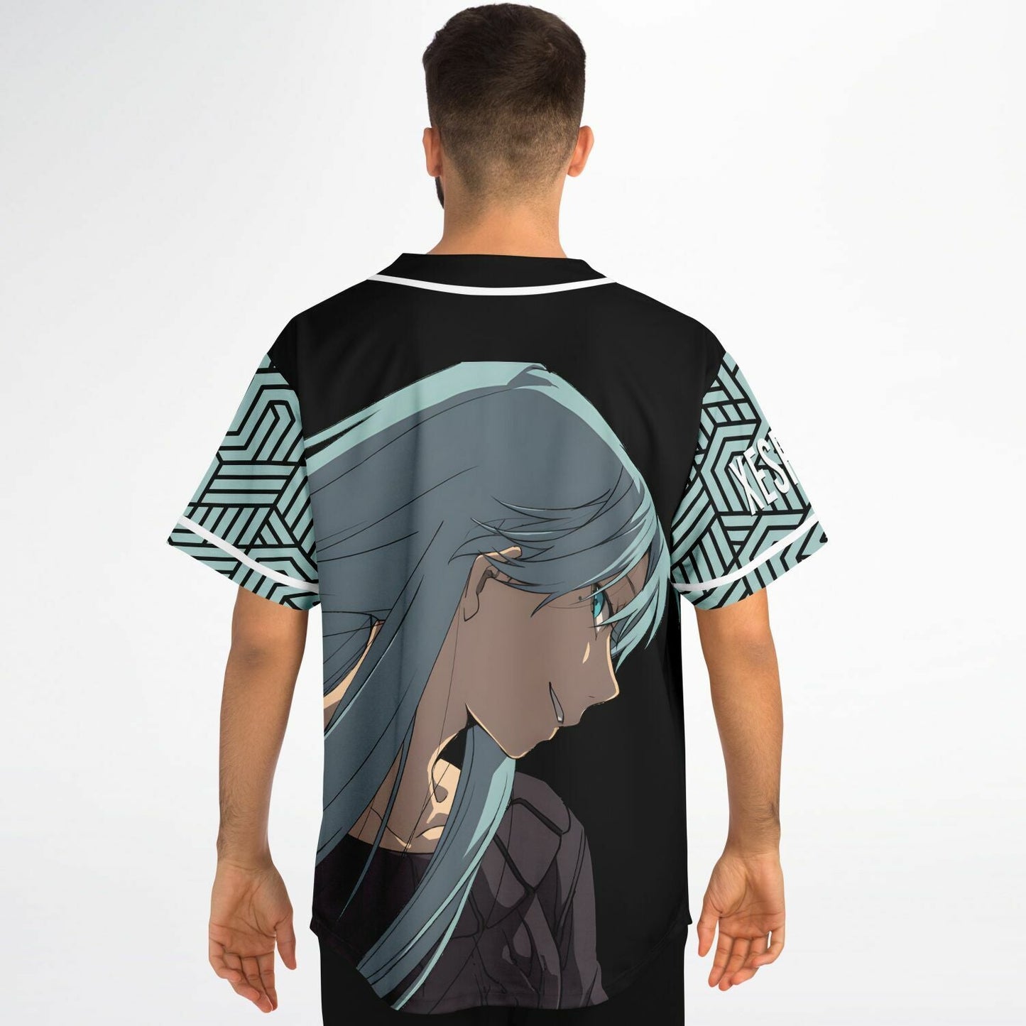 Black Anime Girl Rave Baseball Jersey
