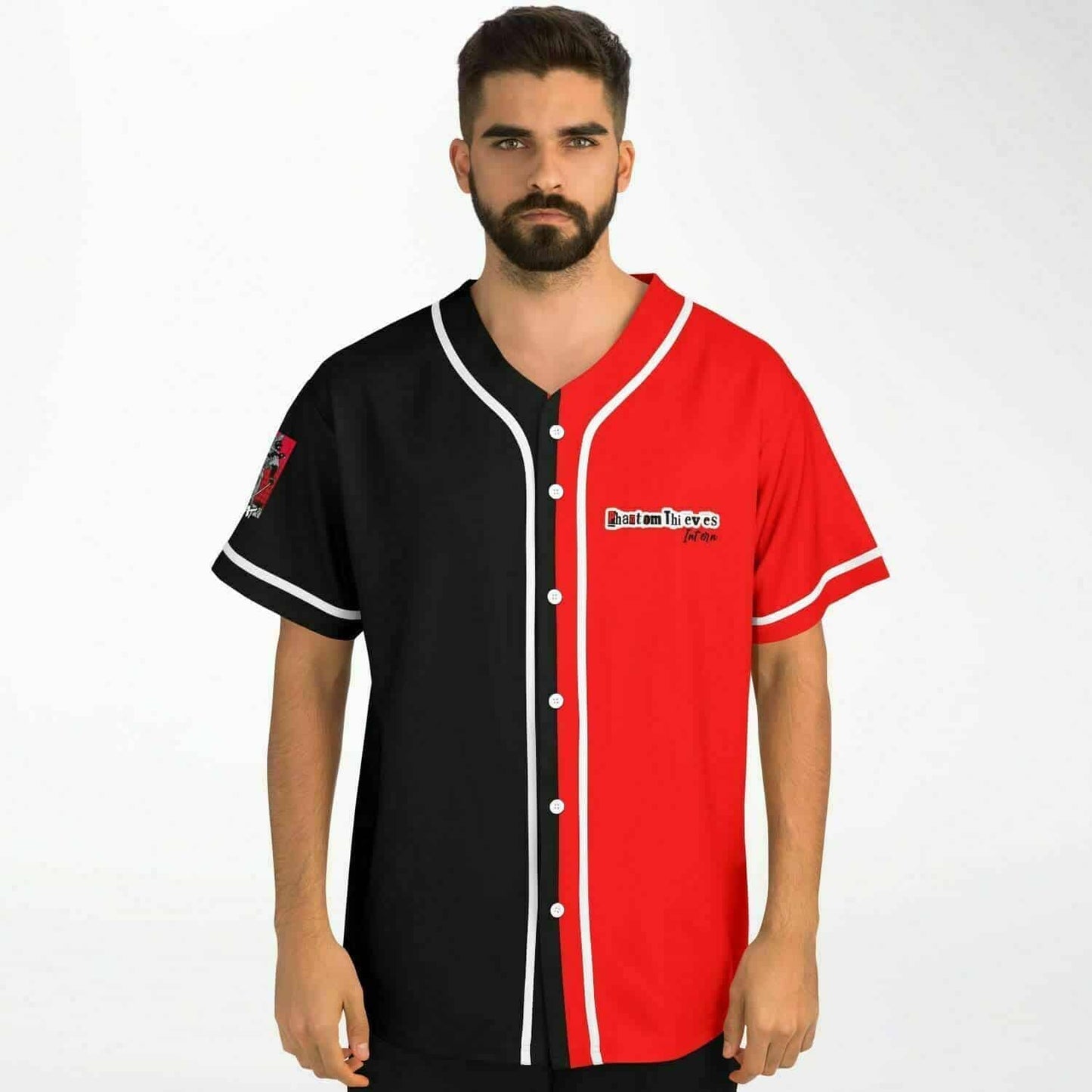 Split Black Half Rave Baseball Jersey