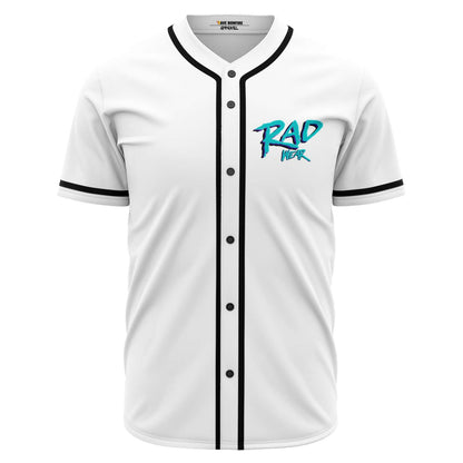 White Brush Script Rave Baseball Jersey