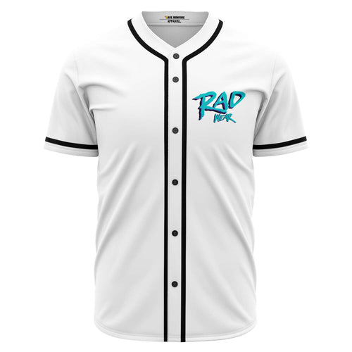 White Brush Script Rave Baseball Jersey