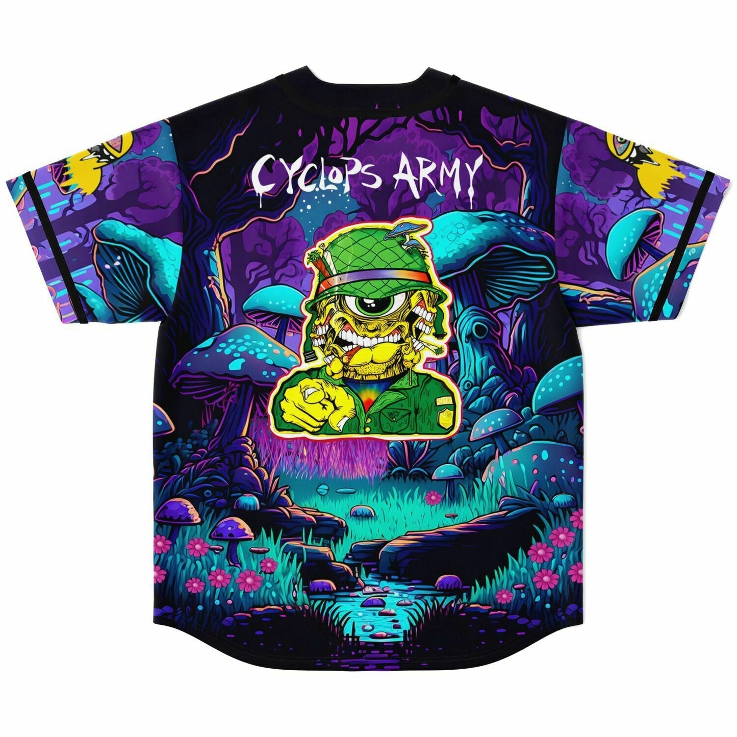 Subtronics Black Psychedelic Glowing Rave Baseball Jersey