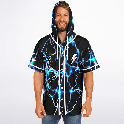 Black Crackling Electric Rave Baseball Jersey