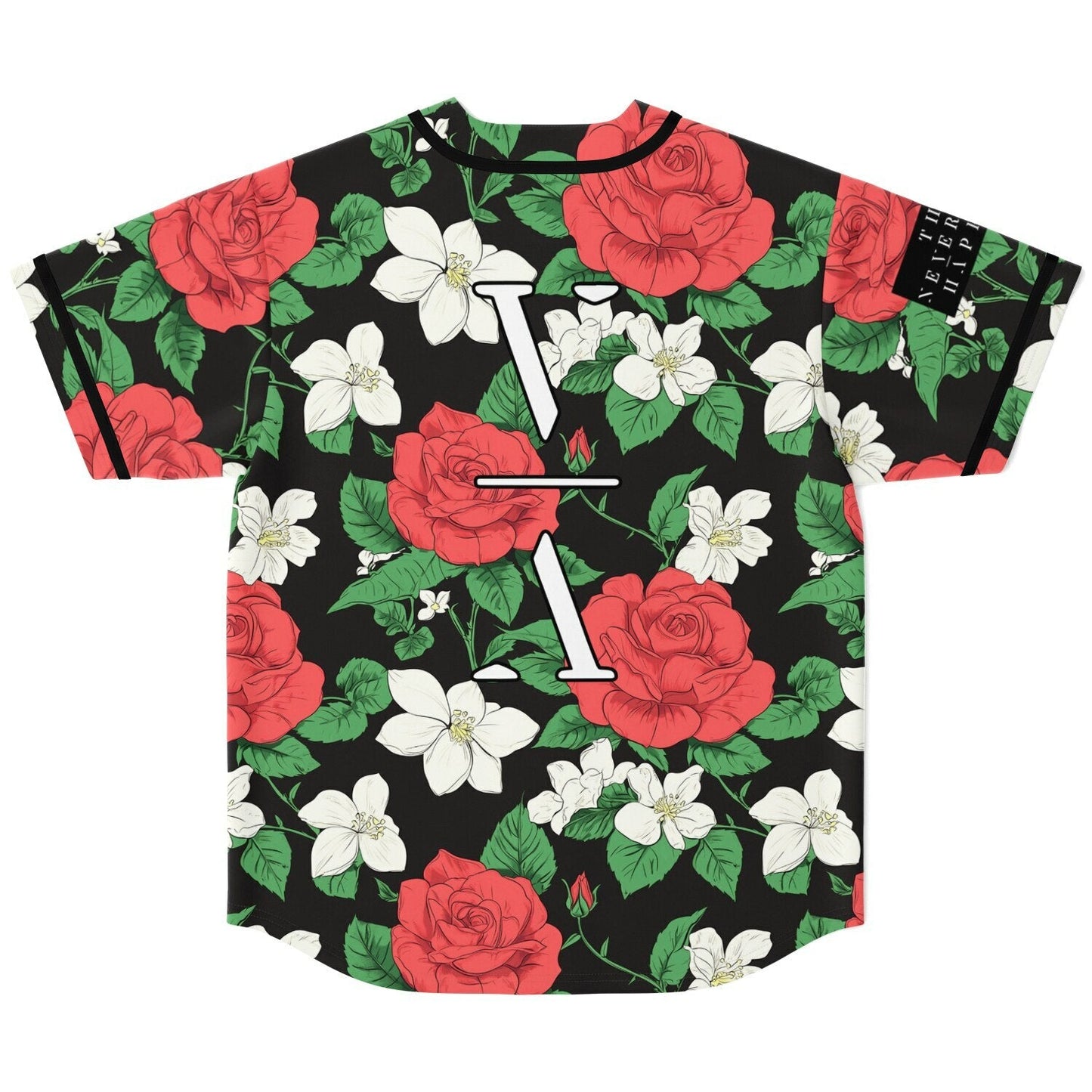 Lane 8 Black Rose Jasmine Rave Baseball Jersey