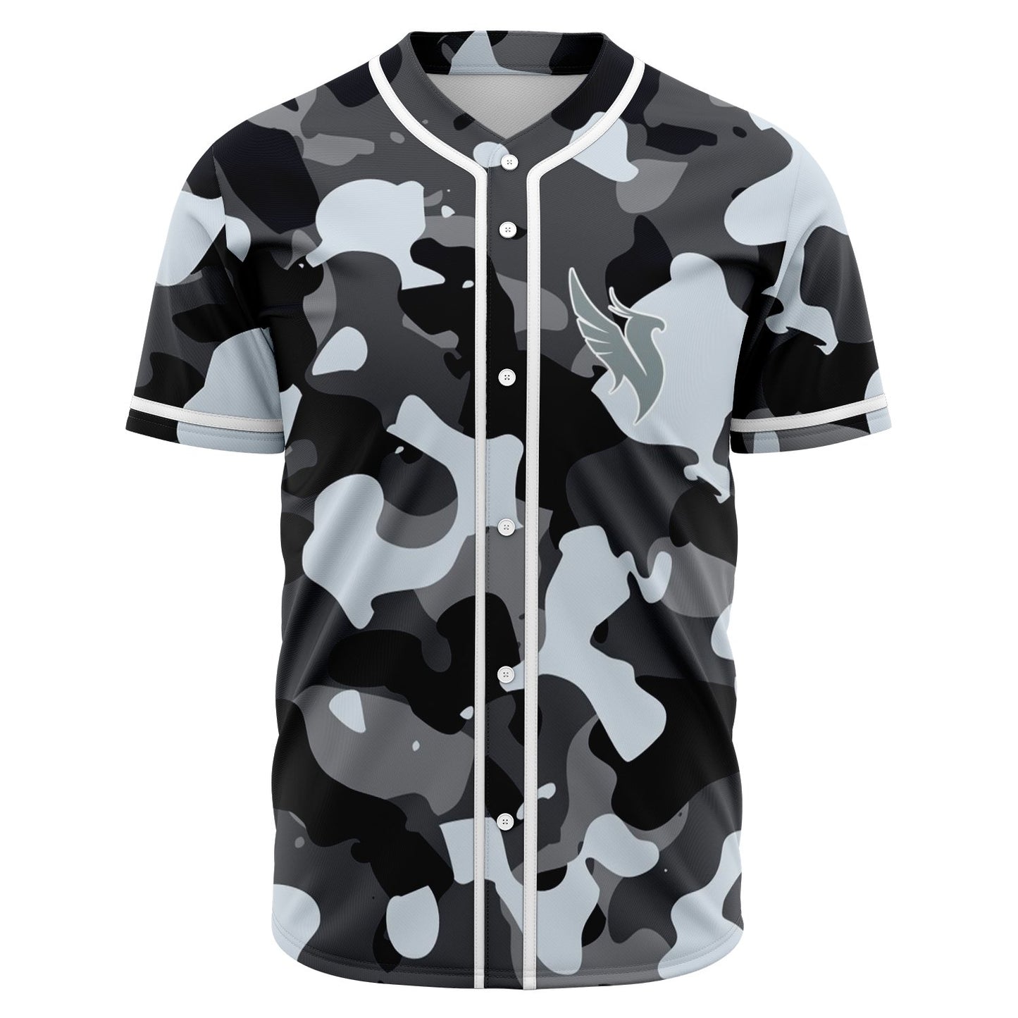 Black Camouflage Rave Baseball Jersey