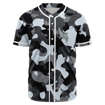 Black Camouflage Rave Baseball Jersey
