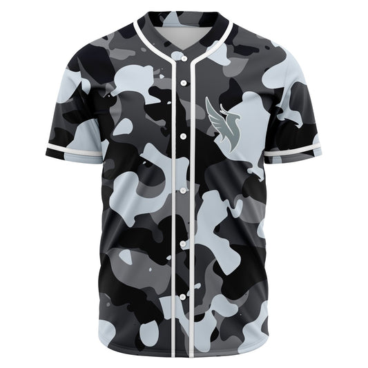 Black Camouflage Rave Baseball Jersey