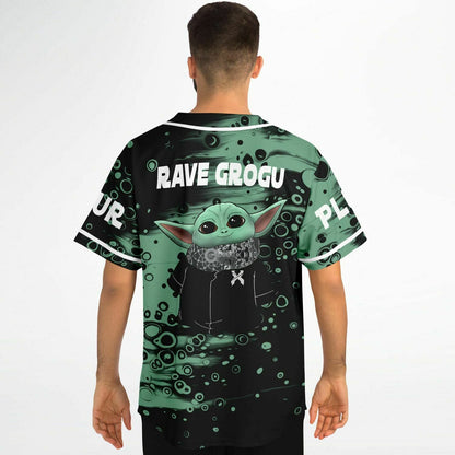 Sage Green Abstract Bubble Rave Baseball Jersey