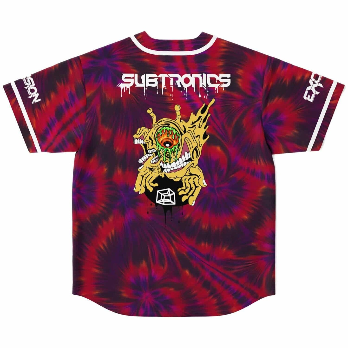 Excision Red Tie Dye Rave Baseball Jersey