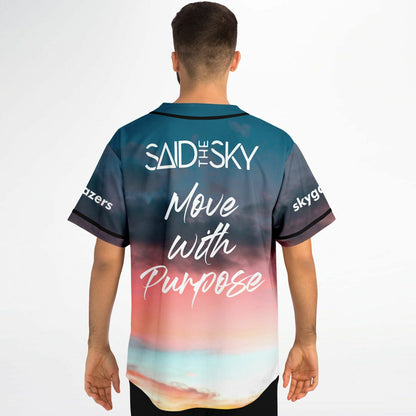 Said The Sky Teal Photographic Sunset Rave Baseball Jersey