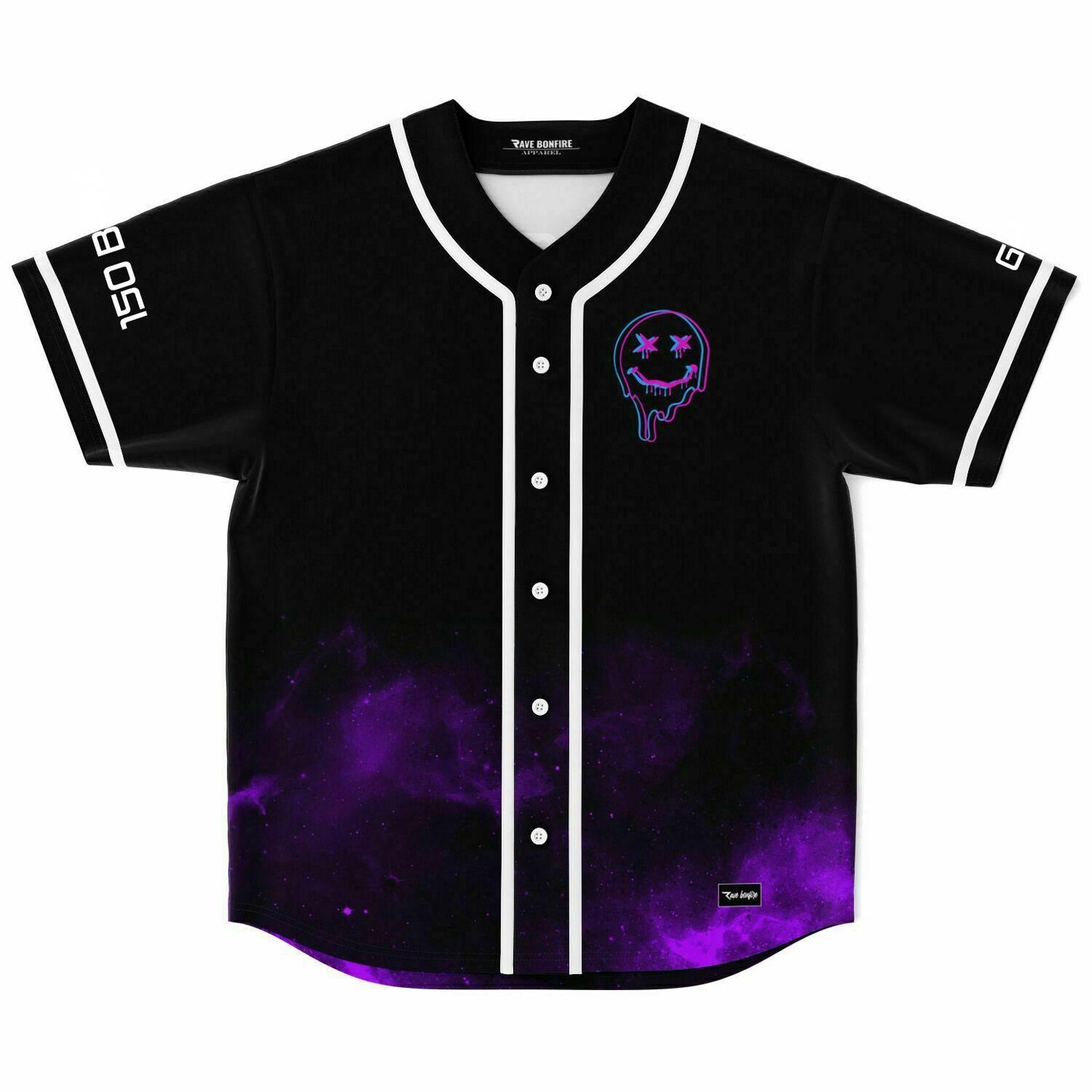Black Dripping Rave Baseball Jersey