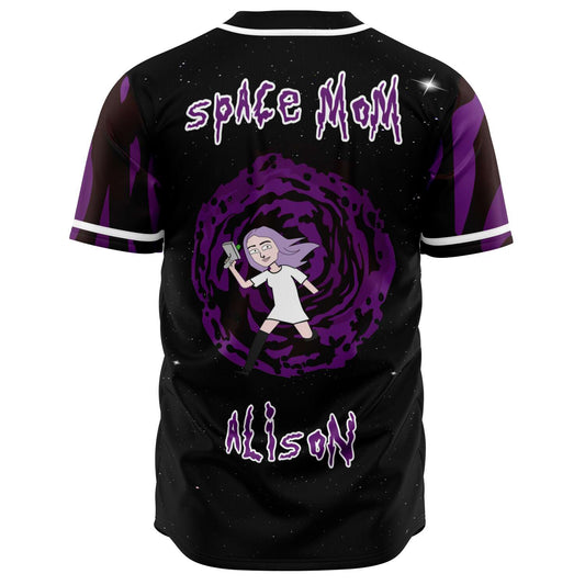 Black Starry Outer Space Rave Baseball Jersey