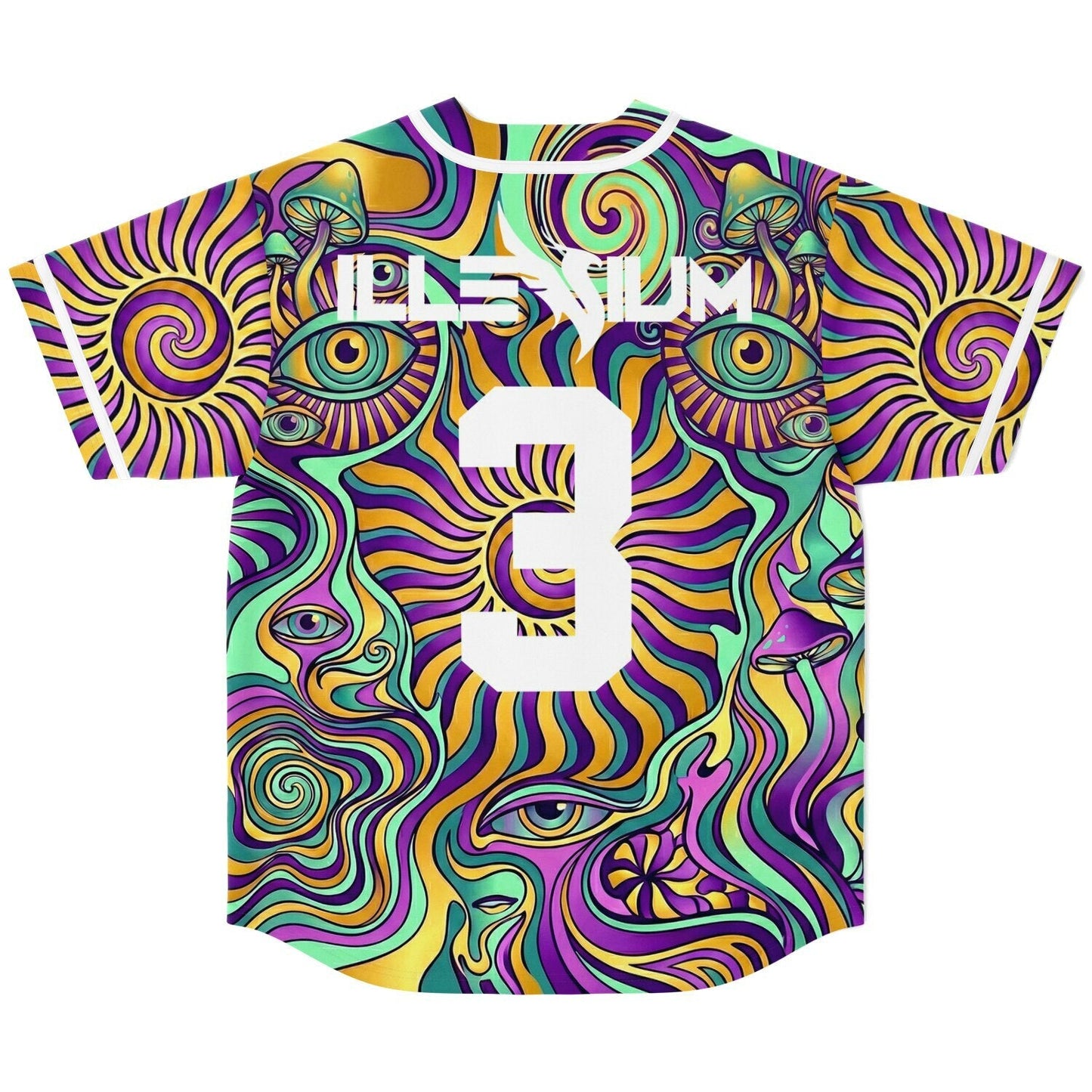 Illenium Purple Psychedelic Swirls Rave Baseball Jersey