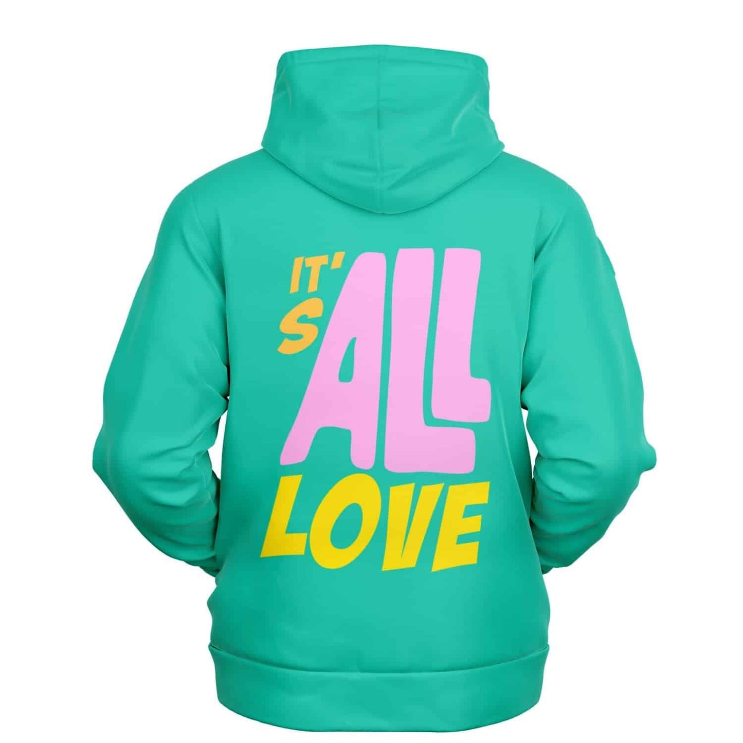 It’s All Love Teal Bubble Letter Rave Hoodie