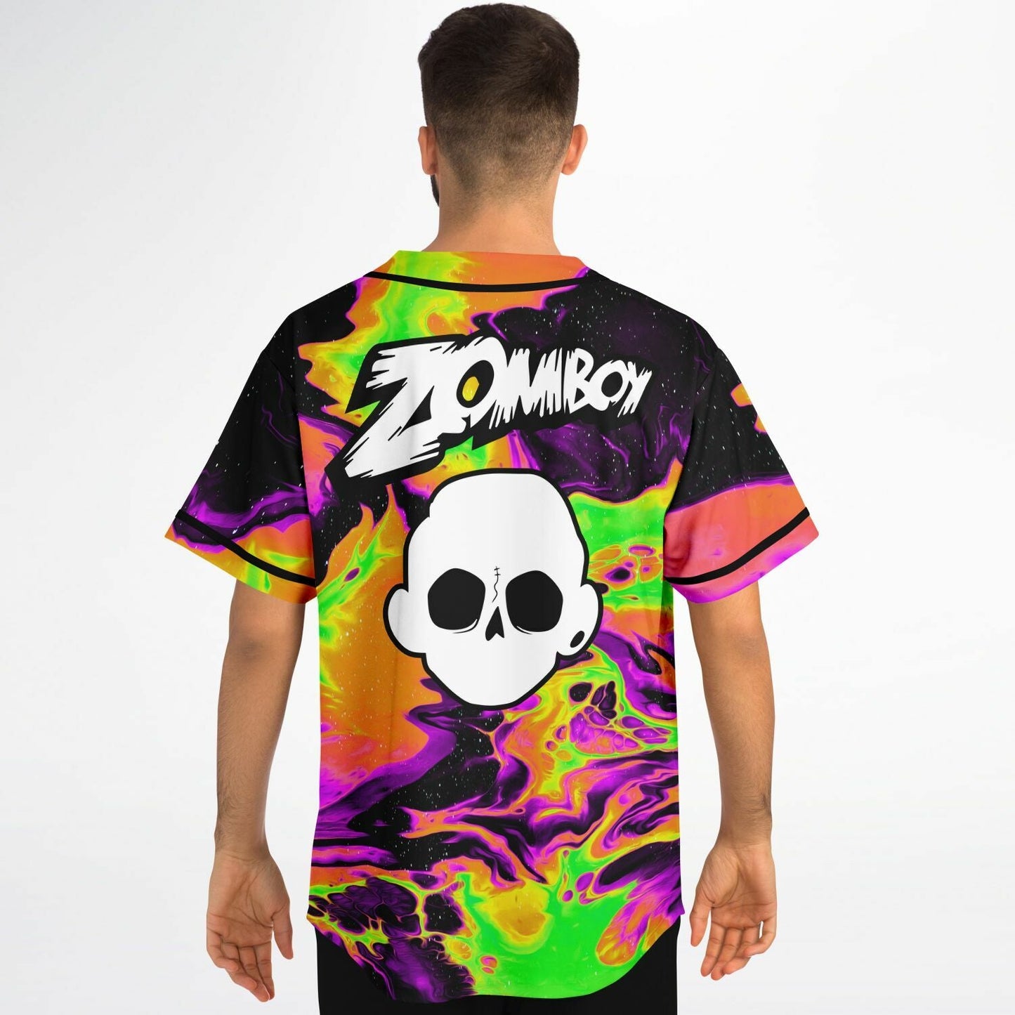 Zomboy Neon Acid Psychedelic Marble Rave Baseball Jersey