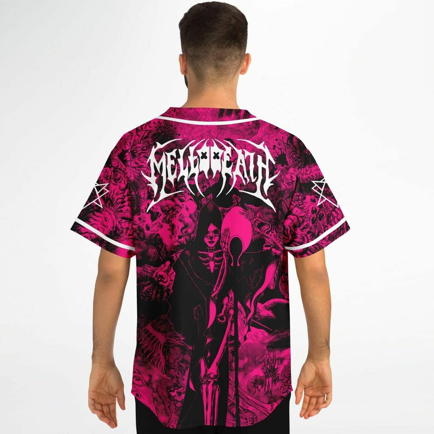 Marshmello Hot Pink Dense Horror Rave Baseball Jersey