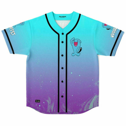 Teal Cartoon Blue Rave Baseball Jersey