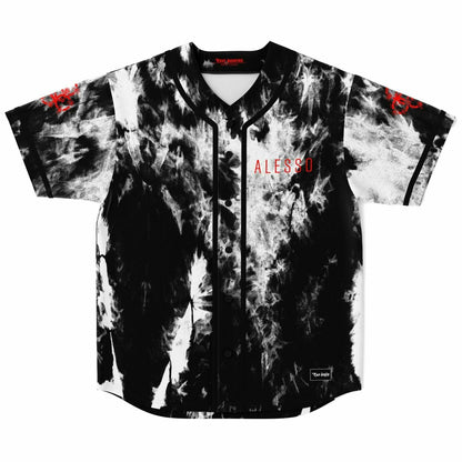 Alesso Black White Marbled Tie Rave Baseball Jersey