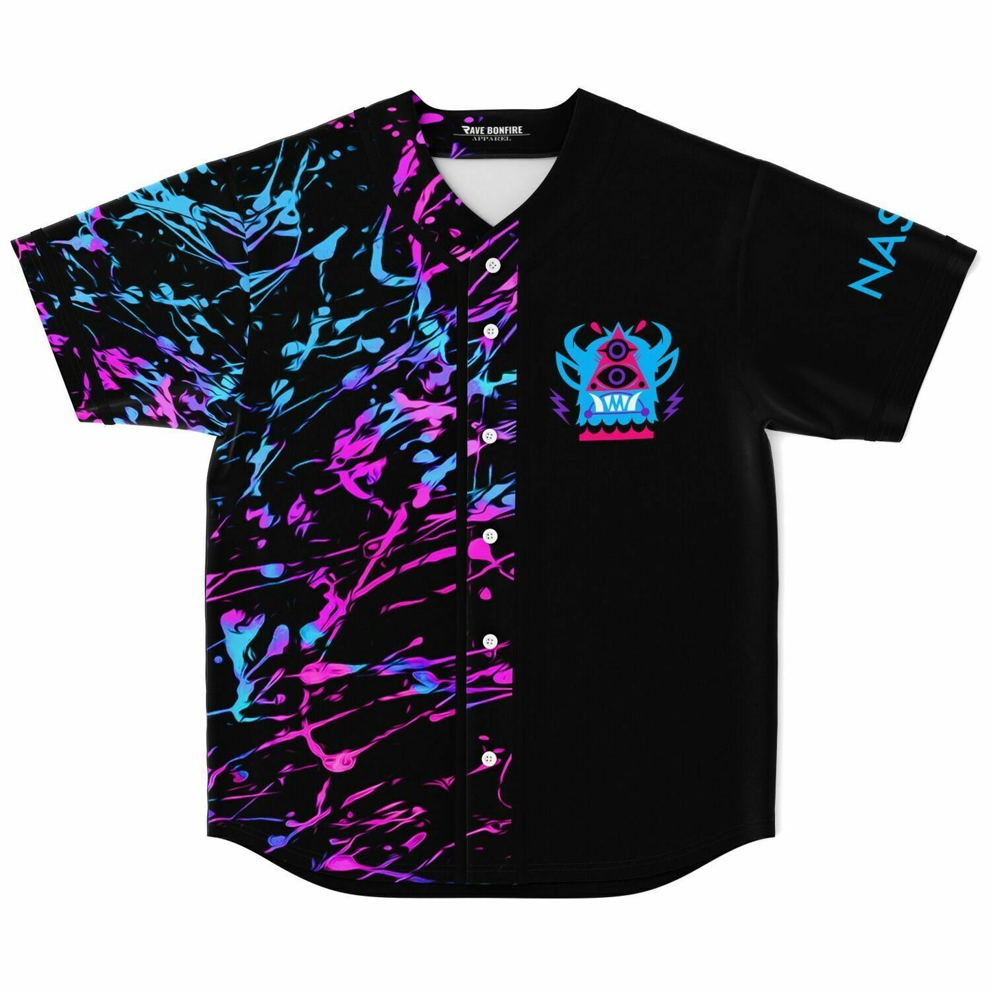 Jantsen Black Colorful Paint Rave Baseball Jersey