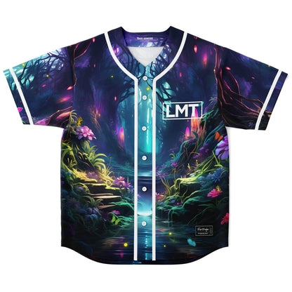 LMNTRIXXX Dark Purple Enchanted Glowing Rave Baseball Jersey