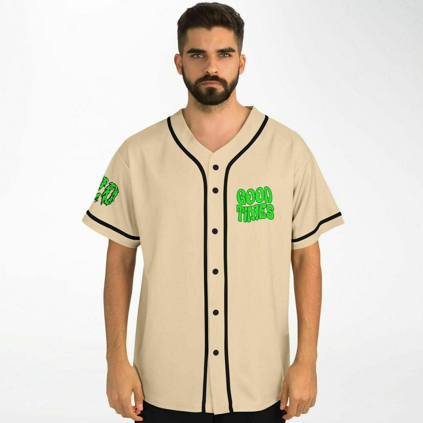 Cream Cannabis Rave Baseball Jersey