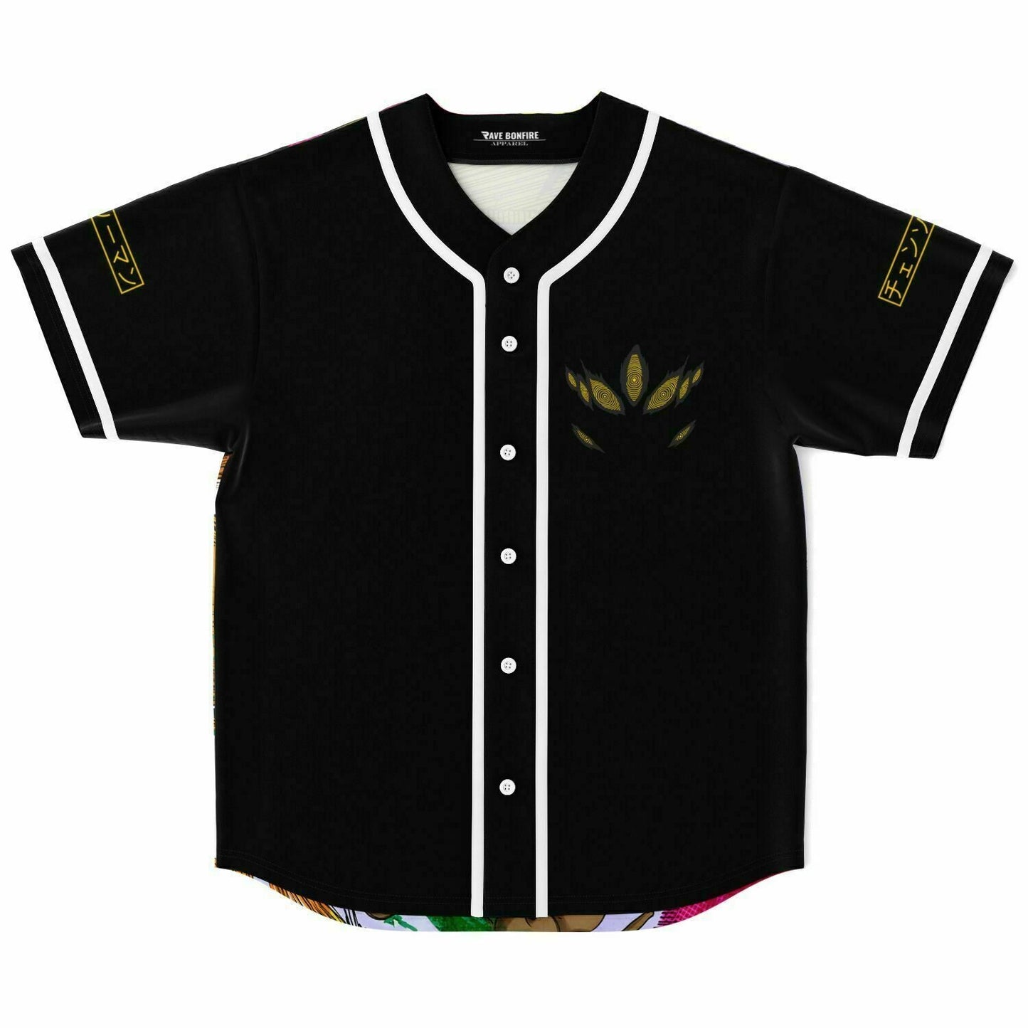 Black Anime Rave Baseball Jersey