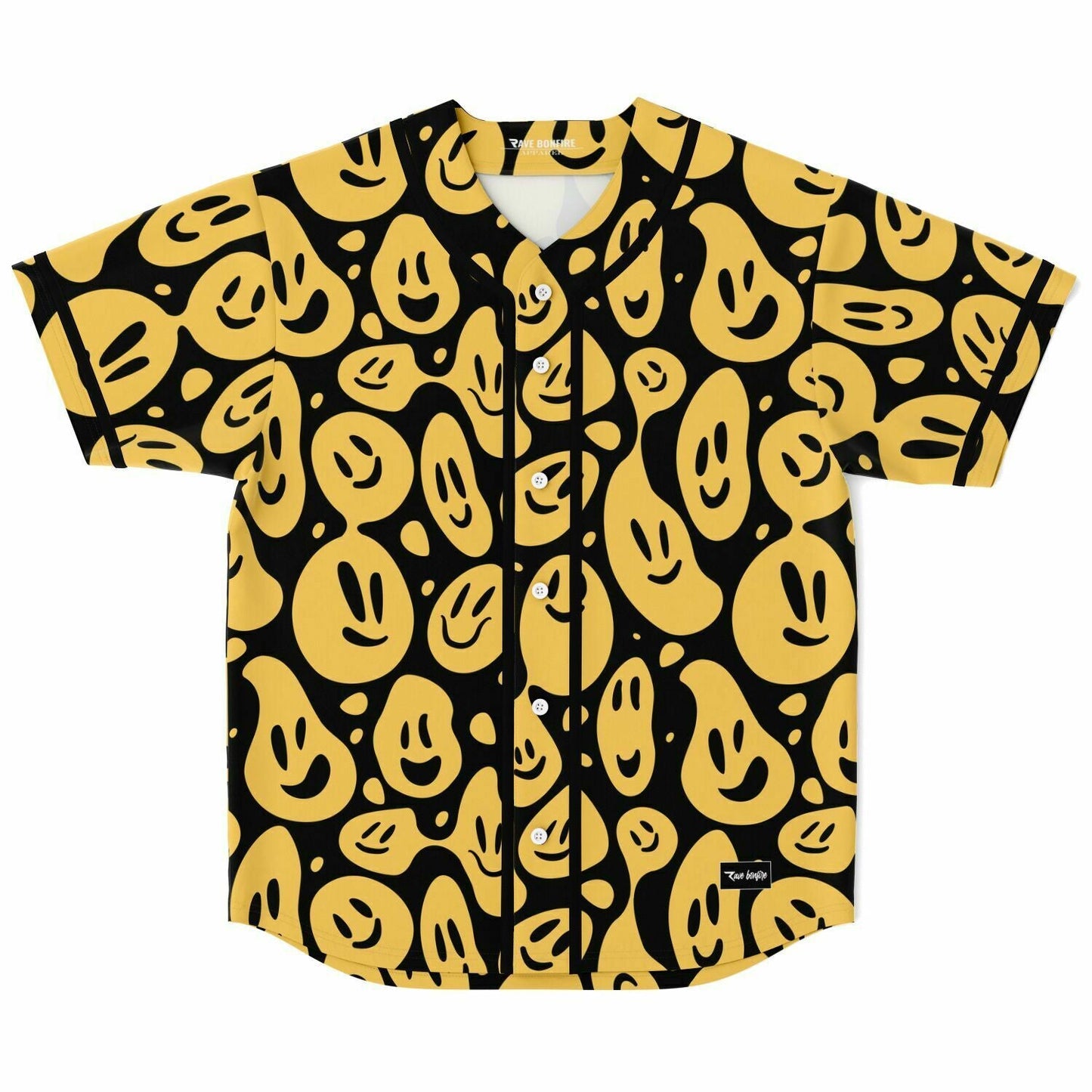 Black Trippy Melting Rave Baseball Jersey