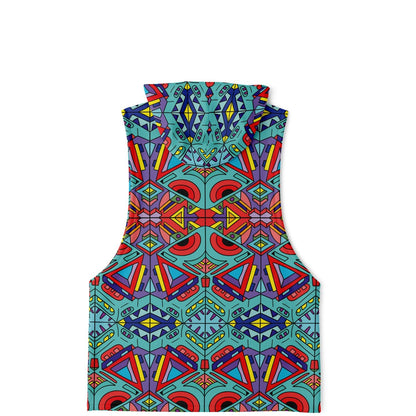 Trippy doddle pattern 01 Sleeveless hoodie