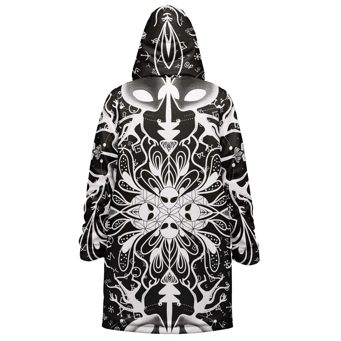 Black White Symmetrical Psychedelic Rave Cloak