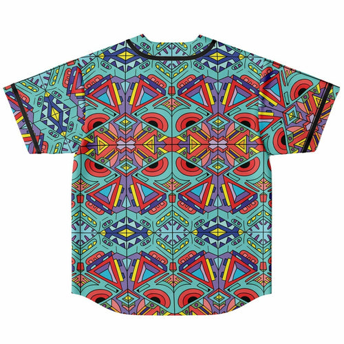 Teal Kaleidoscope Doodle Reversible Baseball Jersey