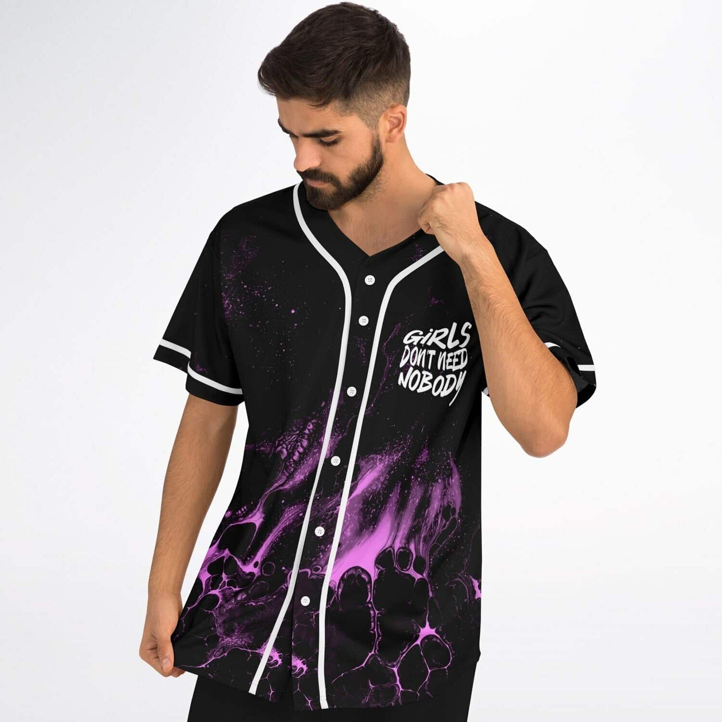 Dom Dolla Black Purple Fluid Rave Baseball Jersey