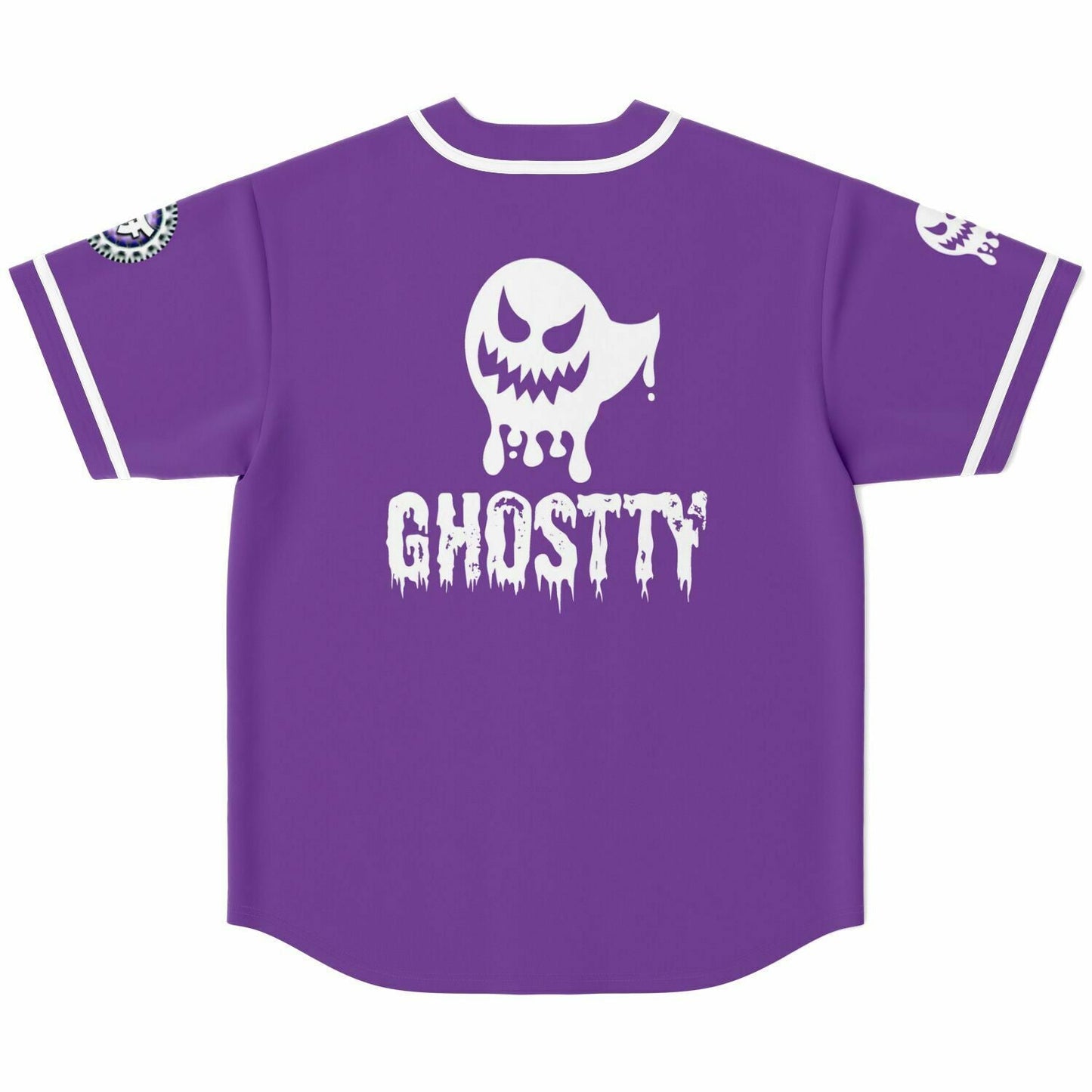 Ghostty Purple Drippy Cartoon Rave Baseball Jersey