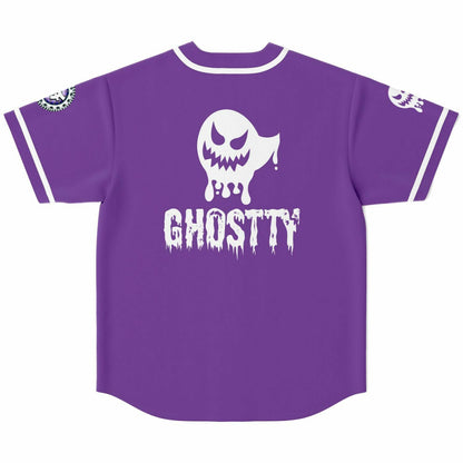 Ghostty Purple Drippy Cartoon Rave Baseball Jersey