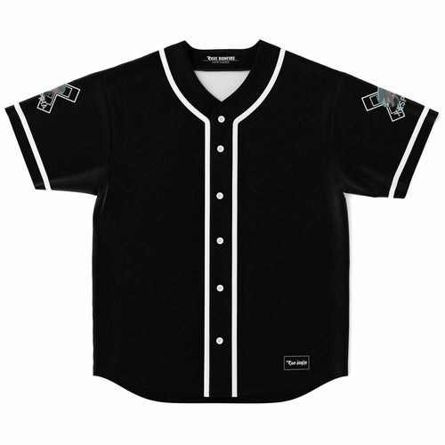 Black Anime Patches Rave Baseball Jersey